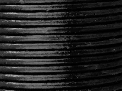 Cordon de cuir Noir 2 mm, 5 mètres - Image Standard - 2