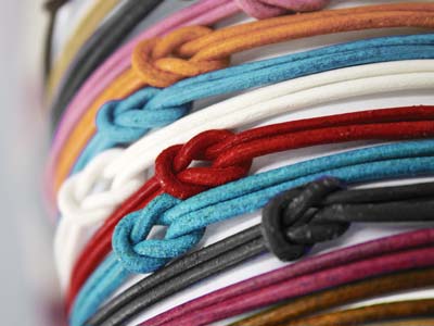 Cordon cuir bleu 2 mm, 3 x 1 mètre - Image Standard - 3