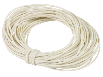 Cordon en coton ciré Blanc 1 mm, 10 mètres