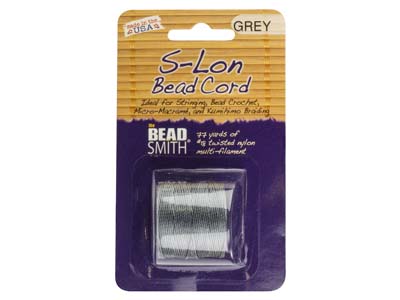 Cordon S-Lon Bead Cord Beadsmith Gris 0,50 mm, 70 mètres - Image Standard - 2