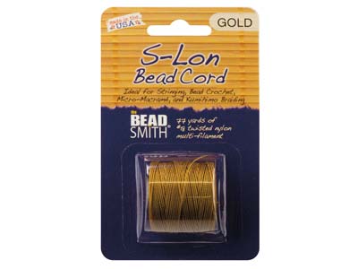 Cordon S-Lon Bead Cord Beadsmith couleur Or 0,50 mm, 70 mètres - Image Standard - 2
