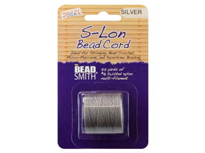 Cordon S-Lon Bead Cord Beadsmith couleur Argent 0,50 mm, 70 mètres - Image Standard - 2