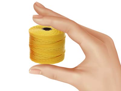Cordon jaune d'or 0,50 mm,Tex 210 S-Lon Beadsmith, bobine de 70 mètres - Image Standard - 6