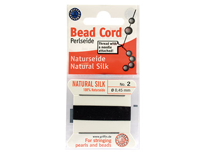 Fil de Soie naturelle Griffin n° 2, Noir 0,45 mm, 2 mètres - Image Standard - 2