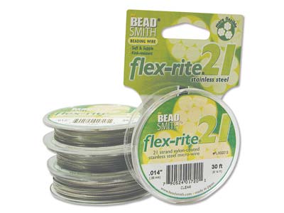 Fil Flexrite 21 brins, 0,36 mm, transparent, 9,14 mètres, Beadsmith - Image Standard - 3