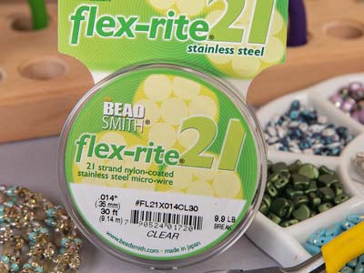 Fil Flexrite 21 brins, 0,36 mm, transparent, 9,14 mètres, Beadsmith - Image Standard - 8