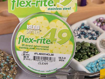 Fil Flexrite 49 brins, 0,36 mm, transparent, 9,14 mètres, Beadsmith - Image Standard - 8