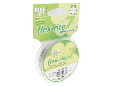 Fil Flexrite 7 brins, 0,30 mm, transparent, 9,14 mètres, Beadsmith - Image Standard - 6