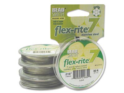 Fil Flexrite 7 brins, 0,45 mm, transparent, 9,14 mètres, Beadsmith - Image Standard - 2