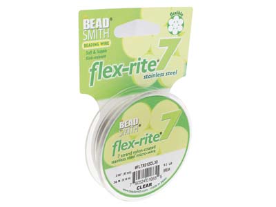 Fil Flexrite 7 brins, 0,45 mm, transparent, 9,14 mètres, Beadsmith - Image Standard - 6