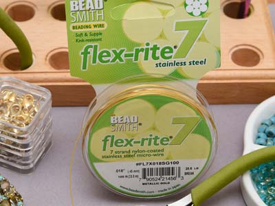 Fil Flexrite 7 brins, 0,45 mm, doré, 30,50 mètres, Beadsmith - Image Standard - 7