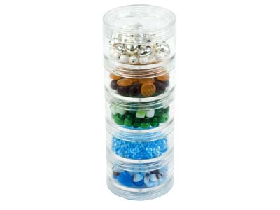 Boîtes rondes pour perles, moyen modèle, 5,1 cm, Beadalon,  lot de 5