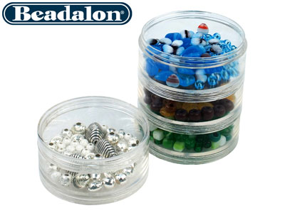 Boîtes rondes pour perles, grand modèle, 6,4 cm, Beadalon, lot de 4 - Image Standard - 2