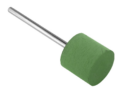Meulette caoutchouc montée cylindre, verte, grain extra fin, 14 x 13,50 mm, n820, EVE