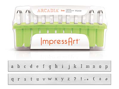 Poinçons ImpressArt, Alphabet Arcadia Minuscules, 3 mm