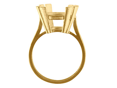 Bague serti 4 griffes pour pierre ovale de 16 x 12 mm, Or Jaune 9k - Image Standard - 2