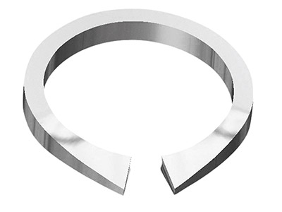 Corps de bague plat ouvert, Or gris 9k, doigt 53 - Image Standard - 2