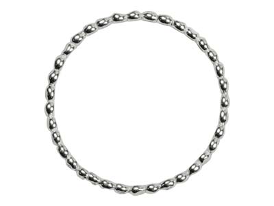 Bague anneau motif perles plates 1,50 mm, Argent 925, doigt 50 - Image Standard - 2
