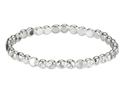 Bague anneau motif perles plates 1,50 mm, Argent 925, doigt 55 - Image Standard - 1