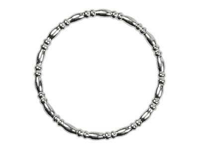 Bague anneau perlé, ovale et rondelle alt 1,5 mm, Argent 925, doigt 52 - Image Standard - 2