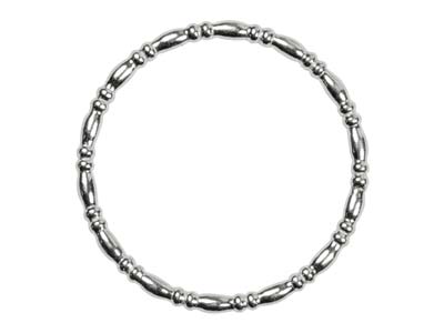 Bague anneau perlé, ovale et rondelle alt 1,5 mm, Argent 925, doigt 55 - Image Standard - 2