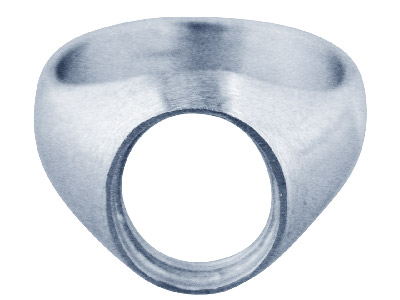 Chevalière à sertir pour pierre ovale 12 x 10 mm, Argent 925, doigt 59 - Image Standard - 2