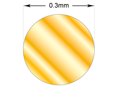 Fil rond Or jaune 9k recuit, 0,30 mm - Image Standard - 2