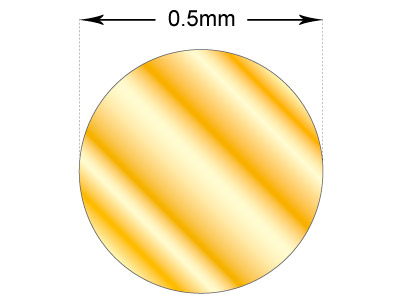 Fil rond Or jaune 9k recuit, 0,50 mm - Image Standard - 2