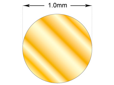 Fil rond Or jaune 9k recuit, 1,00 mm - Image Standard - 2