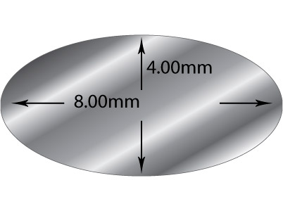 Fil ovale Argent 925 recuit, 8,00 x 4,00 mm - Image Standard - 2