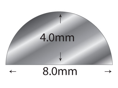 Fil demi-jonc Argent 925 recuit, 8,00 x 4,00 mm - Image Standard - 2