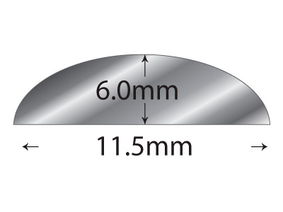 Fil demi-jonc Argent 925 recuit, 11,50 x 6,00 mm - Image Standard - 2