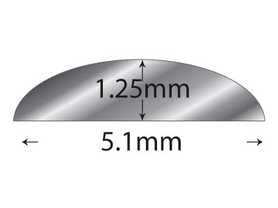 Fil demi-jonc Argent 925 recuit, 5,10 x 1,25 mm - Image Standard - 2