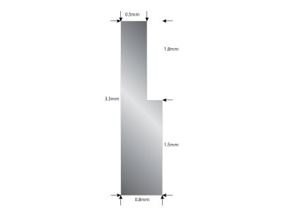 Bande Argent 925 pour sertis clos, 3,30 x 0,80 x 0,50 mm - Image Standard - 2