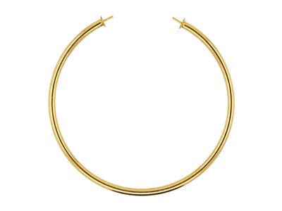 Bracelet rigide ouvert avec calotte 4 mm, diamètre 14,4 cm, Gold filled