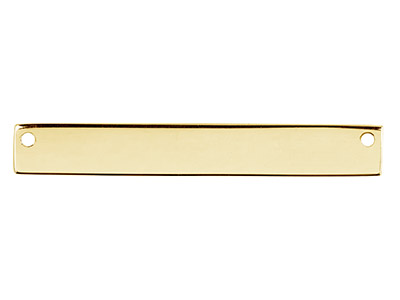 Ebauche Plaque rectangulaire percée 2 trous, 40 x 6 mm, Gold filled