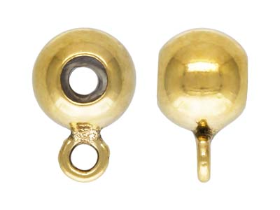 Boule darrêt 4 mm 2 trous avec anneau, coeur en silicone, Gold filled