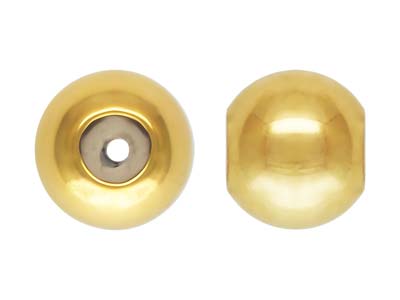 Boule darrêt 3 mm 2 trous, coeur en silicone, Gold filled, sachet de 5