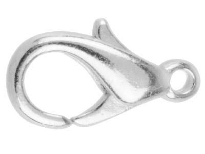 Fermoir Menotte avec anneau intégré 13 mm, Argenté, sachet de 10