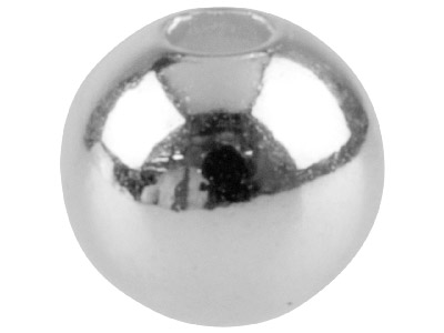 Boule lisse 2 trous 5 mm, Argenté, sachet de 25