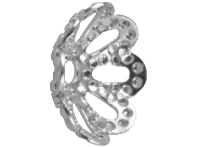 Calotte filigrane pour perles 8 mm, Aluminium Anodisé Argenté, sachet  de 10