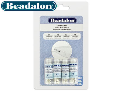 Perles à écraser Beadalon, tailles : 0,1,2 et 3, Argenté*. Pack de 4 tubes - Image Standard - 3