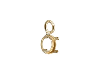 Pendentif pour cabochon rond 3 mm, Or jaune 9k - Image Standard - 2