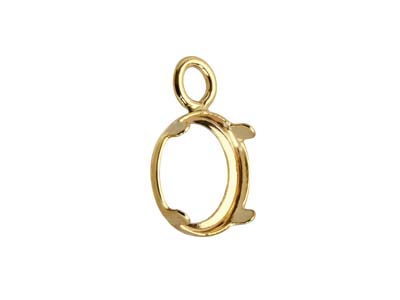 Pendentif pour cabochon rond 5 mm, Or jaune 9k - Image Standard - 2