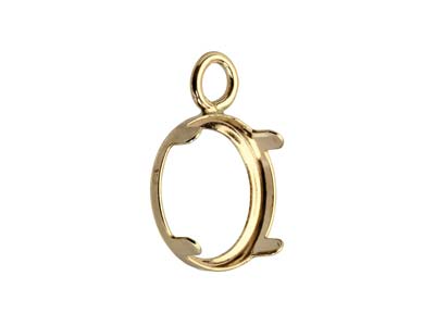 Pendentif pour cabochon rond 6 mm, Or jaune 9k - Image Standard - 2