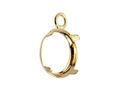 Pendentif pour cabochon rond 7 mm, Or jaune 9k - Image Standard - 2
