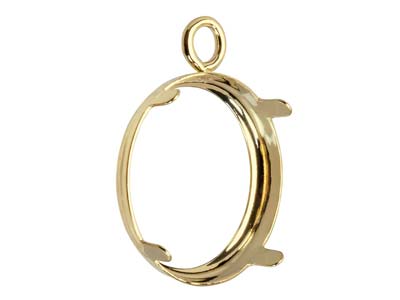Pendentif pour cabochon rond 9 mm, Or jaune 9k - Image Standard - 2