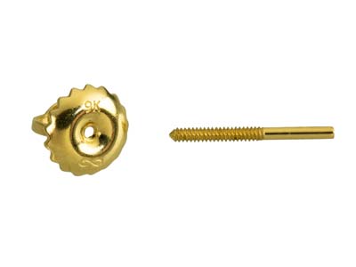 Tige filletée avec papillon, Or jaune 9k, la pièce - Image Standard - 5