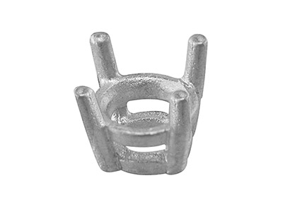 Chaton 4 griffes double bâte, pour pierre de 4 mm, Or gris 9k - Image Standard - 1