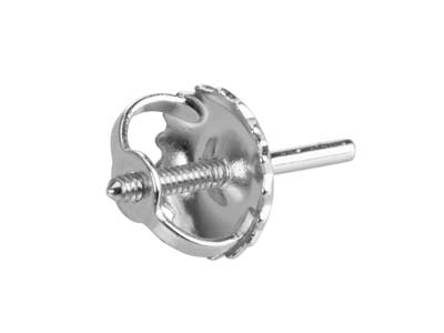 Tige filletée avec papillon, Or gris 9k, la pièce - Image Standard - 3